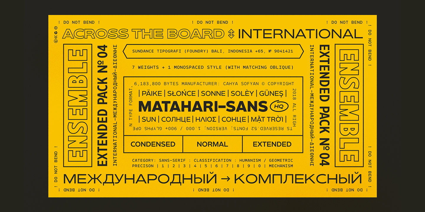 Beispiel einer Matahari Sans-Schriftart #10